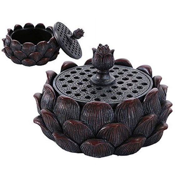 Meditation Of Buddha Lotus Flower Blossom Multiple Incense Sticks Holder Burner Figurine