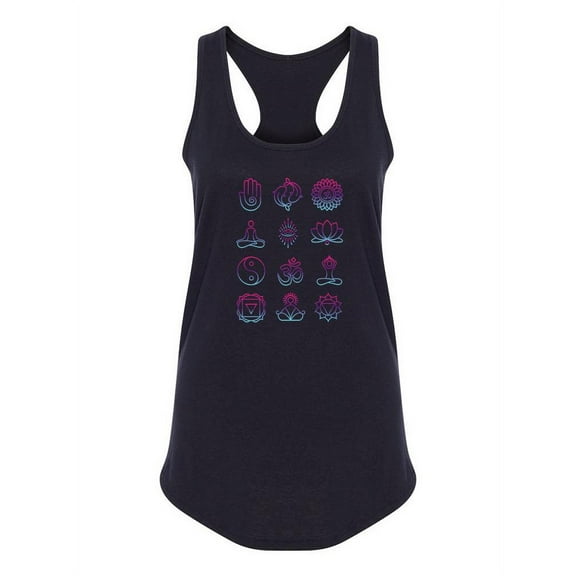 Meditation Symbols Racerback Tank Women -Smartprints Designs, Female x-Small