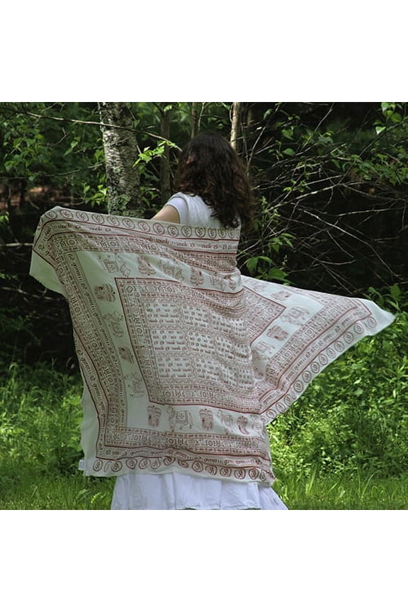 Meditation Yoga Prayer Shawl - Maha Mantra - White Large