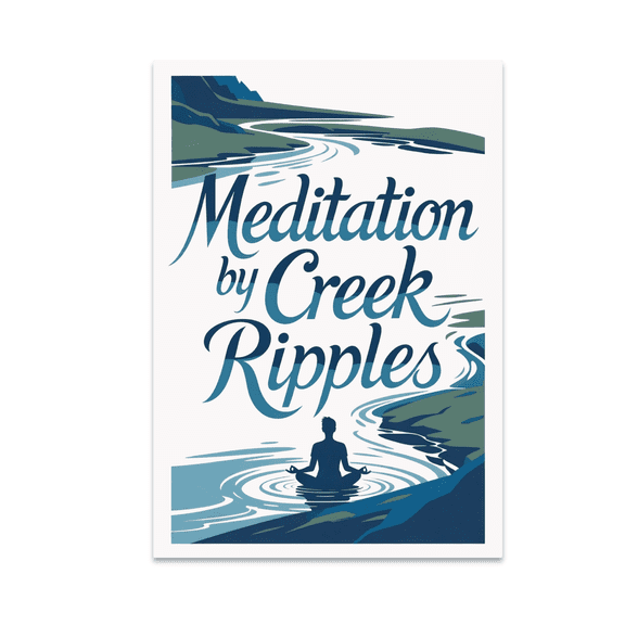 Meditation by Creek Ripples - Nature Tranquility Art - 13x19 Poster Print