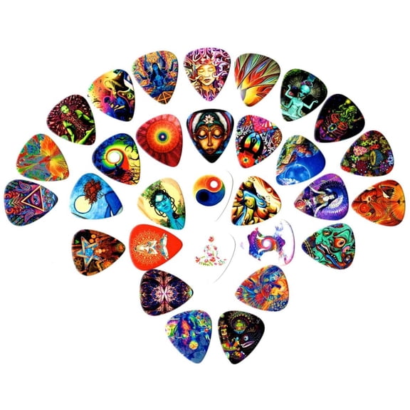 Meditation guitar picks - Mega Pack (30 picks in a packet)