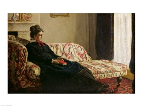Meditation or Madame Monet on the Sofa c1871 Canvas Art - Claude Monet (24 x 18)