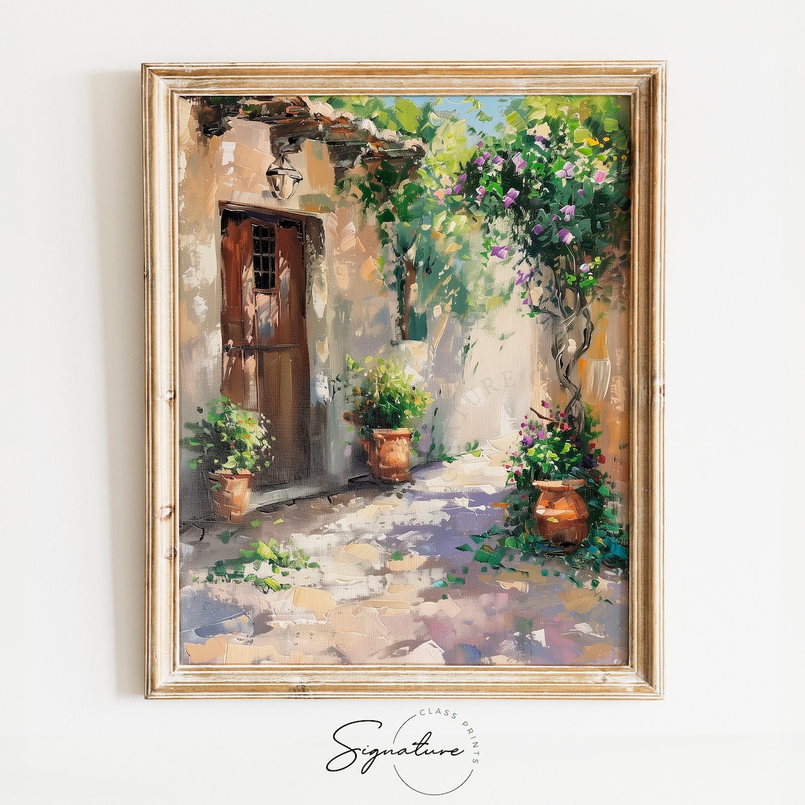 Picture of Mediterranean Alleyway Art, Serene Wall Art Decor For Living Room ...