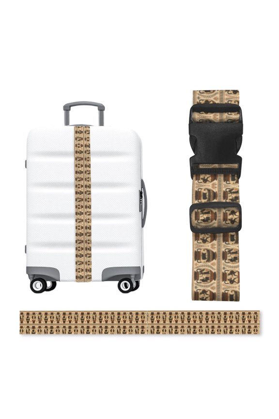 Mediterranean Ancient Civilization Textile Art Adjustable Luggage Strap, 2-Inch Wide Heavy-Duty Suitcase Belt, Buckle Travel Bag Securing Band