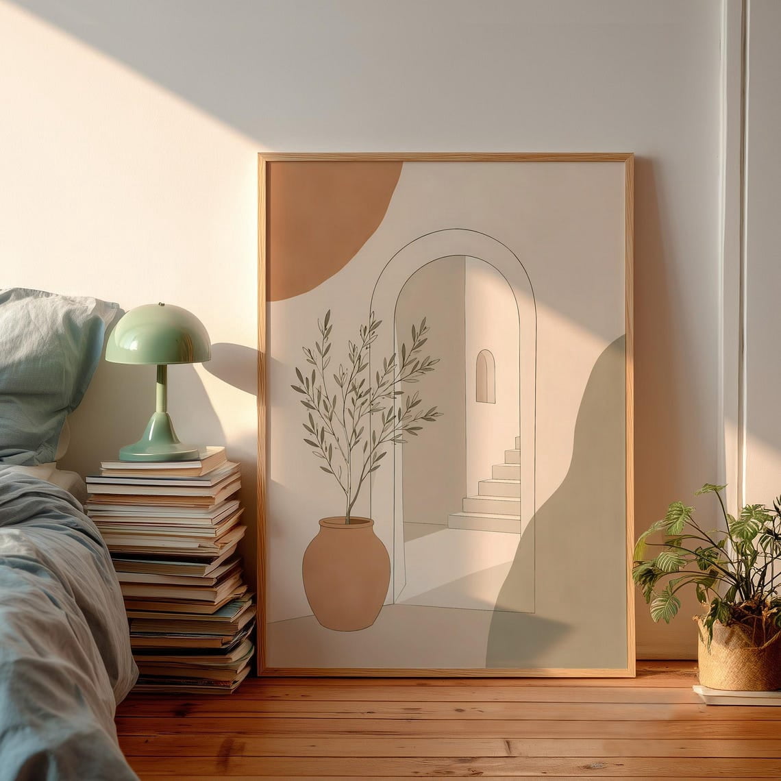 Mediterranean Archway With Olive Tree Poster, Terracotta Vase And ...