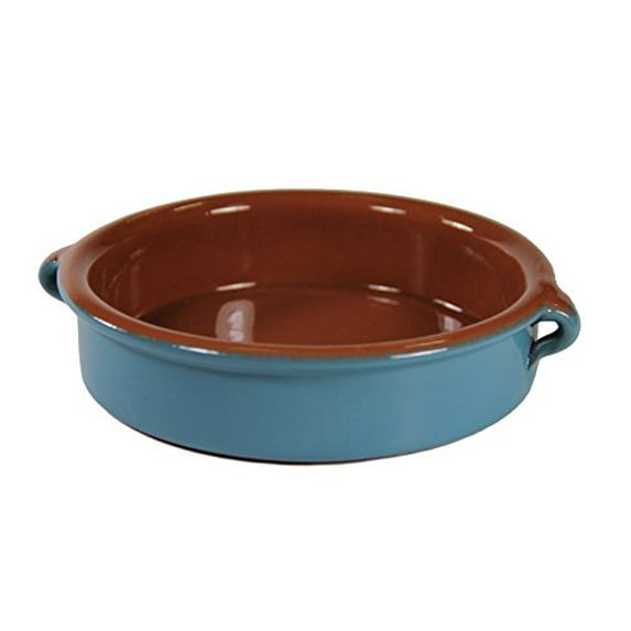 Mediterranean Blue Terra Cotta Cazuelas, Round - 6 Inch (4 Dishes)