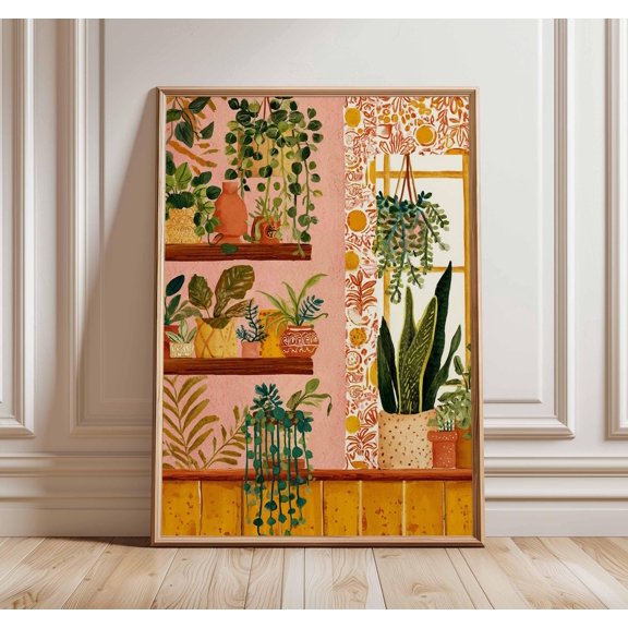 Mediterranean Boho Patio Poster, Unframed Paper Poster 8x10in