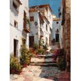 thumbnail image 1 of Mediterranean Cafe Street Canvas Print Balcony Home Wall Art Decor, 1 of 8