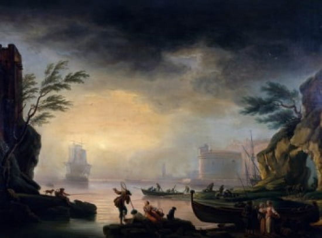 Mediterranean Coastal Landscape A Vernet Claude-Joseph (1714-1789French) Canvas Art - Claude-Joseph Vernet (18 x 24)