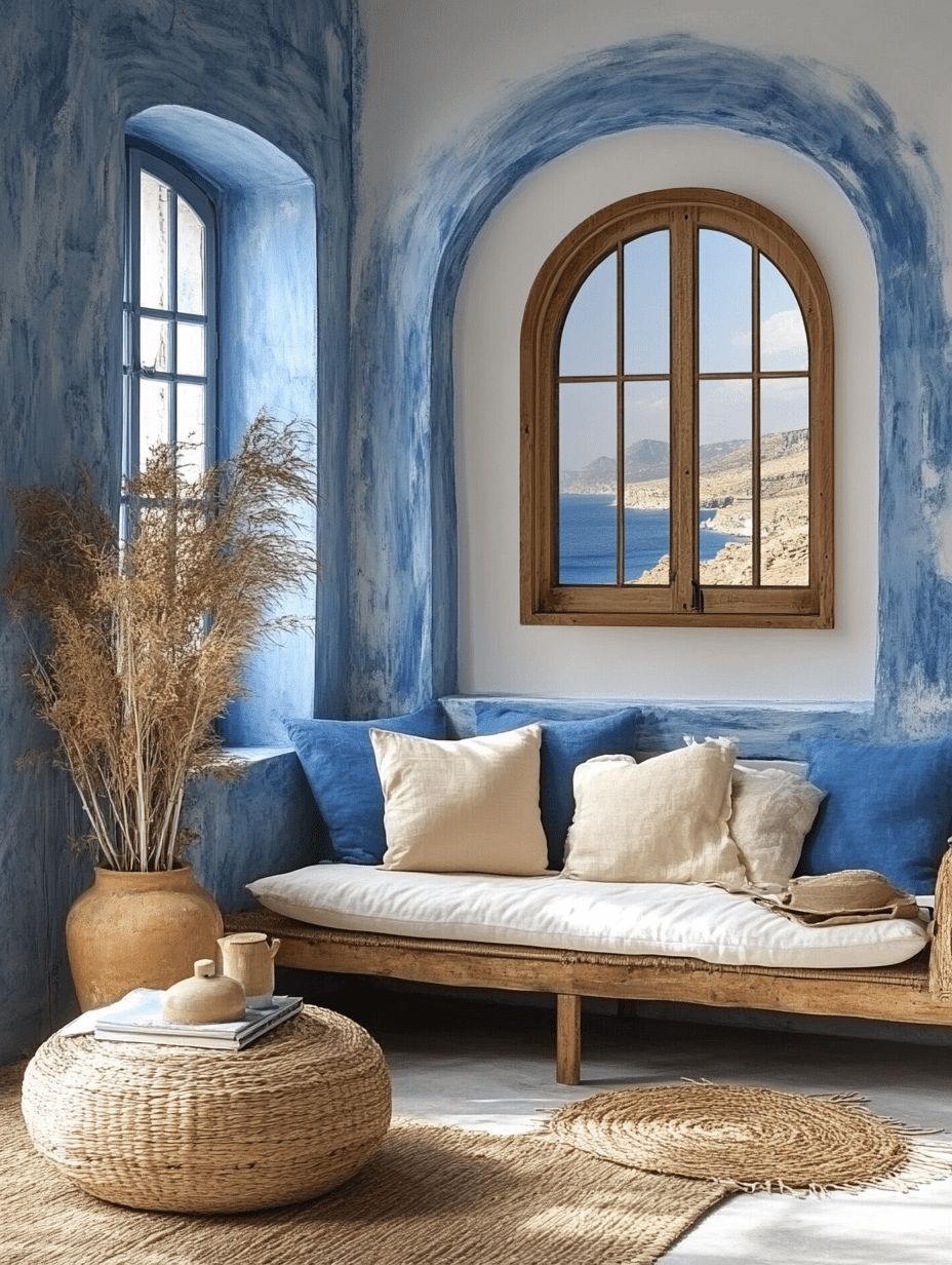 Mediterranean Coastal View Canvas Wall Art， Perfect for Living