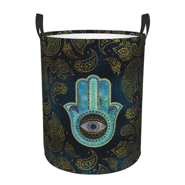 Mediterranean Evil Eye Protection Laundry Hamper Large Clothes Storage ...