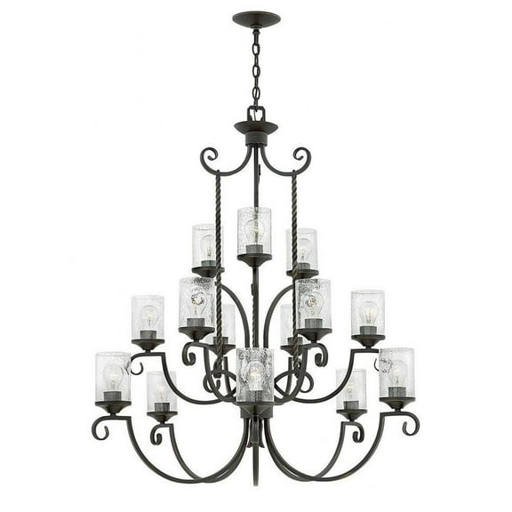 Mediterranean Fifteen Light Chandelier-Antique Scavo Glass Color Bailey Street Home 81-Bel-2986223