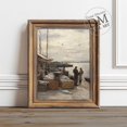 Mediterranean Fish Market Wall Art Print, Moody Rustic Coastal Harbor ...