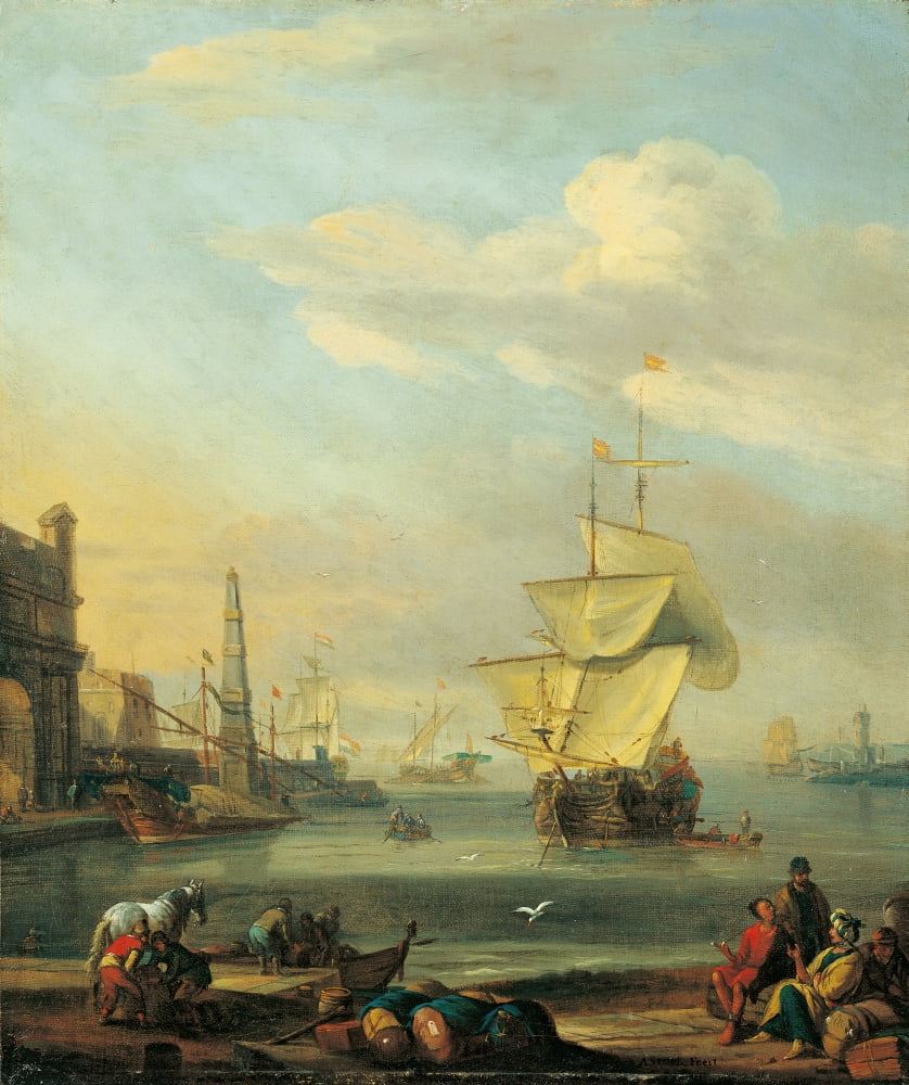Mediterranean Harbour Canvas Art - (24 x 36)