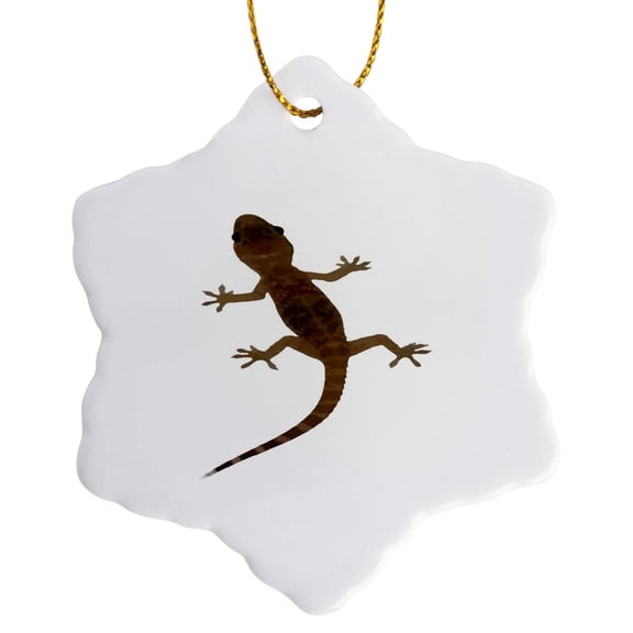 3drose, Mediterranean House Gecko Vector, 3 inch Snowflake Porcelain Ornament