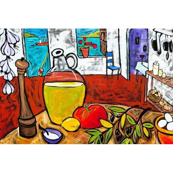 Mediterranean Kitchen by Ben Mann Poster Print