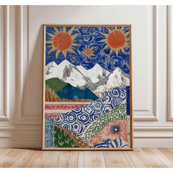 Mediterranean Landscape Collage Poster Unframed Paper Print