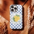 thumbnail image 1 of Mediterranean Lemon Blossom Tile Phone Case, Summer Yellow Blue Gift, iPhone 17 to 11 Pro Max, 1 of 2