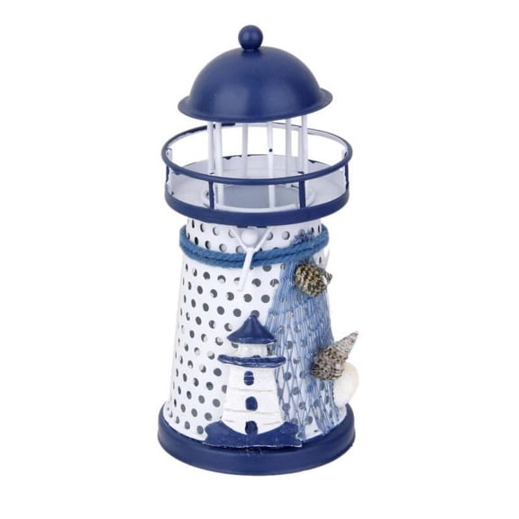 Mediterranean Lighthouse Iron Candle LED Light Anchor Home Table Decor #4