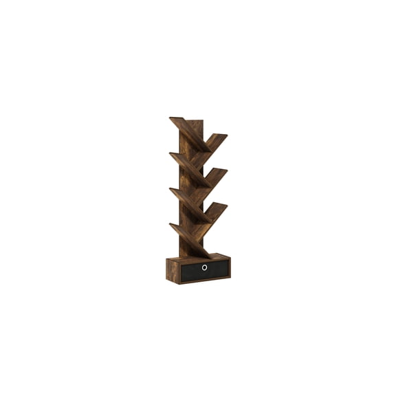 Mediterranean Mastery Bookshelf 7-Tier Floor Standing Tree Bookcase
