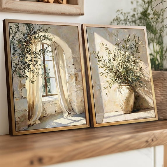 Mediterranean Olive Tree Canvas Wall Art, Botanical Wall Decor for ...