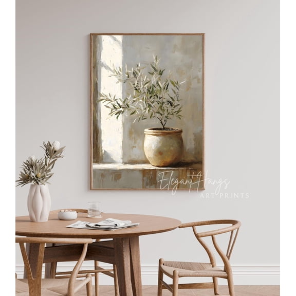 Mediterranean Olive Tree Nature Print, Unframed Paper Poster 8x10in