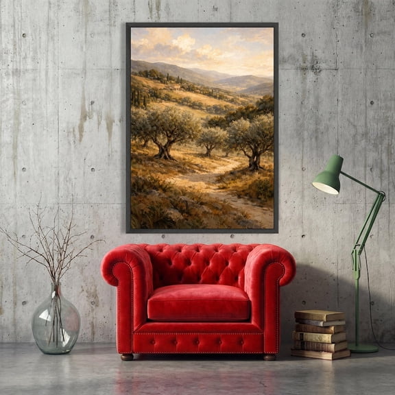Mediterranean Olive Tree Pathway Print, Unframed Paper Poster 8x10in