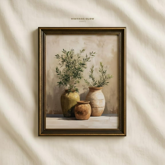 Mediterranean Olive Tree Print, Rustic Nature Wall Art, Botanical Landscape Painting, Tuscan Inspired Decor, Poster, #V311 UNFRAMED PAPER POSTER, Home Decor, Vintage Gift, Living Room Dercor