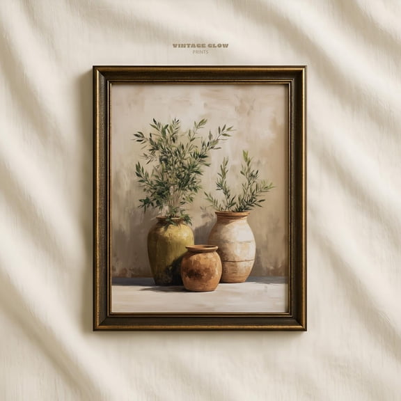 Mediterranean Olive Tree Print Rustic Tuscan Botanical Landscape Nature Wall Art