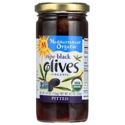 Mediterranean Organic Olives, Black Pitted, Tree Ripened, 8.1 Oz.