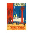 thumbnail image 1 of Mediterranean and Orient - Viktor Schuppe Shipping Co. - Cruises on Screw Steamer - Vintage Ocean Liner Travel Poster by Rudolf Rüffer c.1925 - Bamboo Fine Art 290gsm Paper Print (Unframed) 18x24in, 1 of 4
