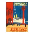 thumbnail image 1 of Mediterranean and Orient - Viktor Schuppe Shipping Co. - Cruises on Screw Steamer - Vintage Ocean Liner Travel Poster by Rudolf Rüffer c.1925 - Fine Art Matte Paper Print (Unframed) 24x32in, 1 of 4