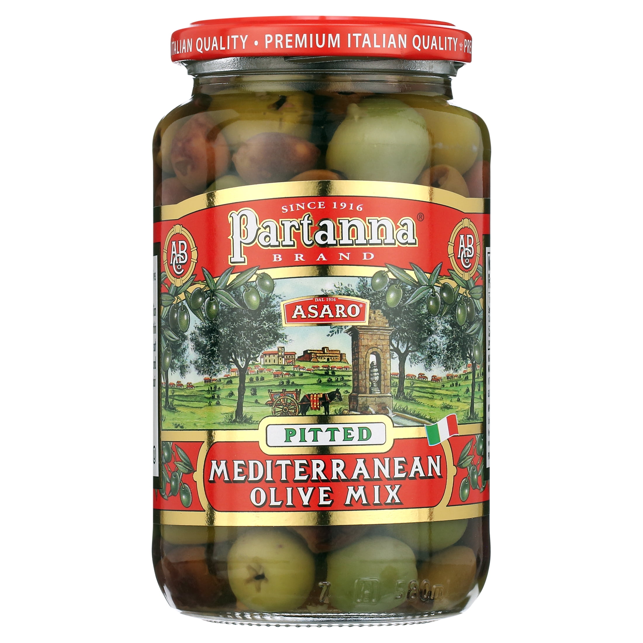 Asaro Mediterranean Pitted Olive Mix with Mild Buttery Flavor for