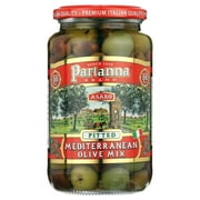 Partanna Mediterranean Pitted Olive Mix - Sicilian - Handpicked - Snacking-Aperitif-Entertaining-Heart-Healthy- Keto & Paleo- Product Of Italy 19 oz Jar