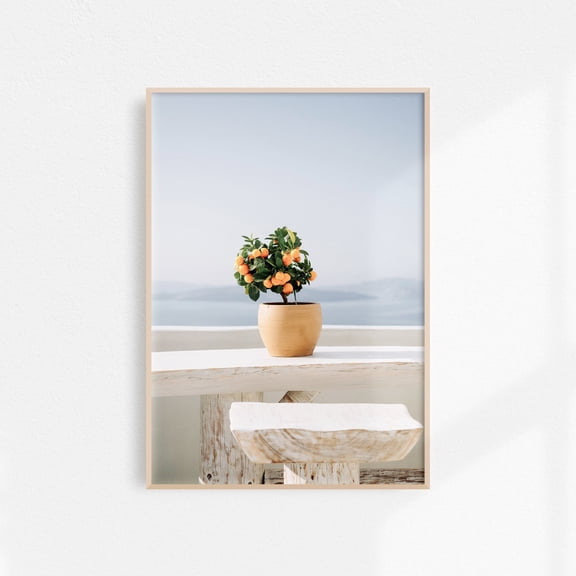 Mediterranean Print Oranges Print Greece Printable Art Santorini Travel Poster Orange Tree Wall Art Downloadable Prints Wall Art, Modern Wall Decor, 8x12 UNFRAMED