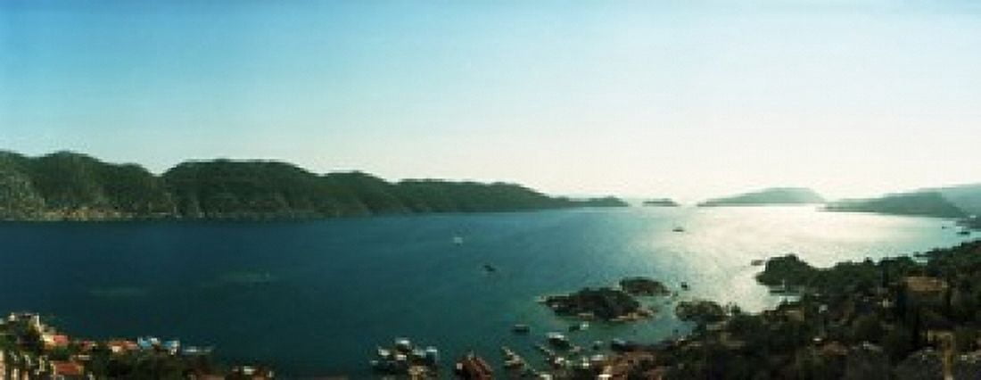 Mediterranean Sea viewed from the Byzantine Castle Kekova Lycia Antalya Province Turkey Canvas Art - Panoramic Images (15 x 6)