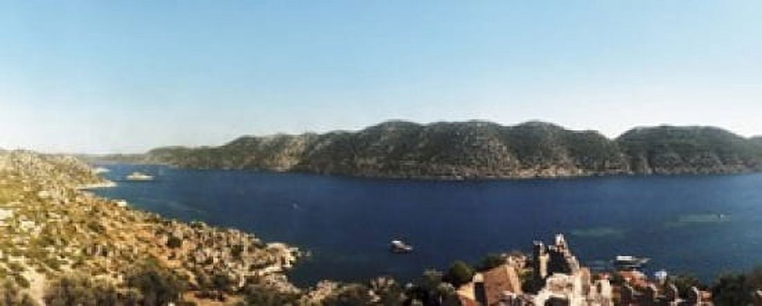 Mediterranean Sea viewed from the Byzantine Castle Kekova Lycia Antalya Province Turkey Canvas Art - Panoramic Images (15 x 6)