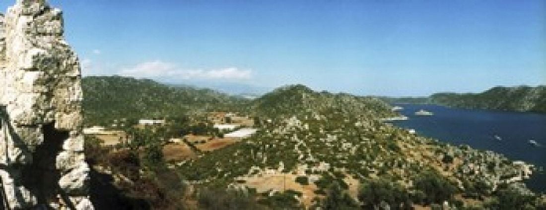 Mediterranean Sea viewed from the Byzantine Castle Kekova Lycia Antalya Province Turkey Canvas Art - Panoramic Images (15 x 6)