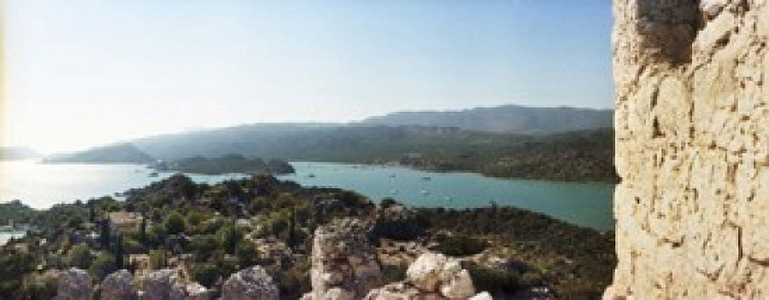 Mediterranean Sea viewed from the Byzantine Castle Kekova Lycia Antalya Province Turkey Canvas Art - Panoramic Images (15 x 6)