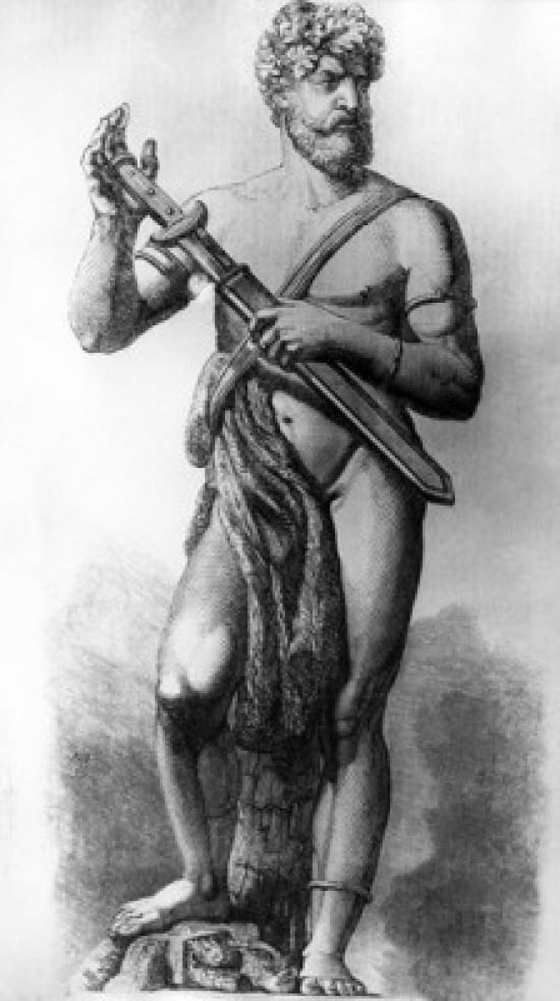 Mediterranean Soldier drawing Canvas Art - (24 x 36)
