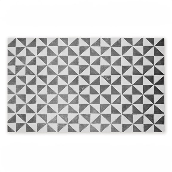Mediterranean Squares Geometric Printed Outdoor Door Mat, design by Erin Marie, 18"x30"