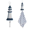 thumbnail image 1 of Mediterranean Style Wood Wall Hooks, 1pc Coastal Decorative Coat Hooks, Fish Shell Marine Seabird Nautical Design for Home Organization, 1 of 9