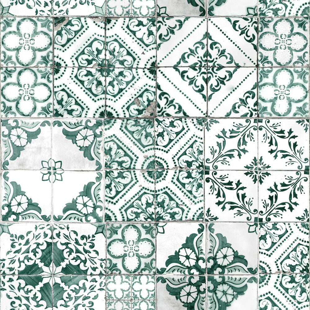 Mediterranean Tile Peel and Stick Wallpaper
