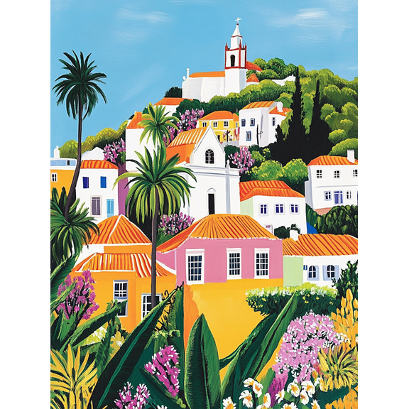 Mediterranean Village Canvas Wall Art Perfect for Living Room Bedroom Kitchen Dining Room and Office Decor
