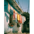 thumbnail image 1 of Mediterranean Village Laundry Canvas Print, Suitable for Living Room, Bedroom, Kitchen, Hallway, Patio, Cafe, 1 of 8
