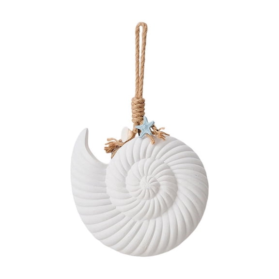 Mediterranean Wall Decor Pendant Wood Shell Starfish Wall Hanging Ornaments Room Ocean Beach White
