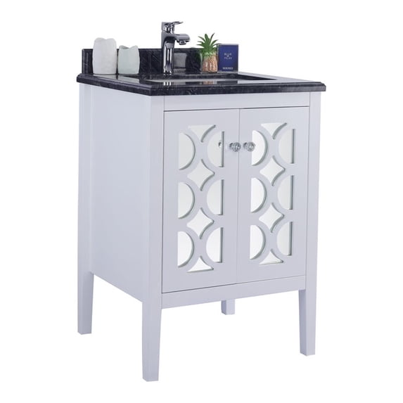 Mediterraneo - 24 - White Cabinet + Black Wood Counter
