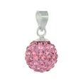 thumbnail image 1 of Medium 10mm Sterling Silver October Birthstone Pink Tourmaline Crystal Disco Ball Pendant Necklace for Women, 1 of 2