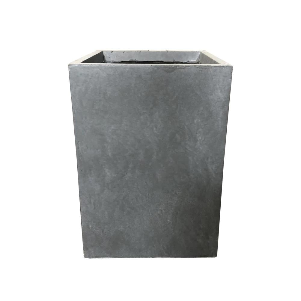 Slate Gray Tall Rectangular Lightweight Concrete Planter