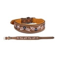 thumbnail image 1 of Medium 17''- 21''  Padded Leather Floral Embroidered Dog Collar 60BT03, 1 of 3